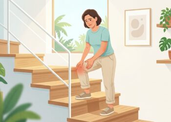 Dor na frente do joelho ao subir escadas pode estar relacionada à articulação patelofemoral.