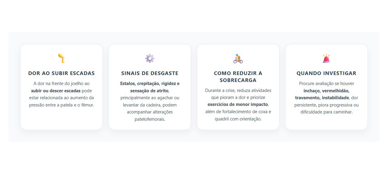 Dor na Frente do Joelho ao Subir Escadas: Sinais de Desgaste Patelofemoral