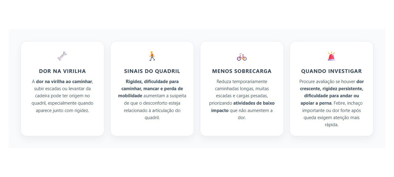 Dor na Virilha ao Caminhar: Sinais de que o Problema Pode Estar no Quadril