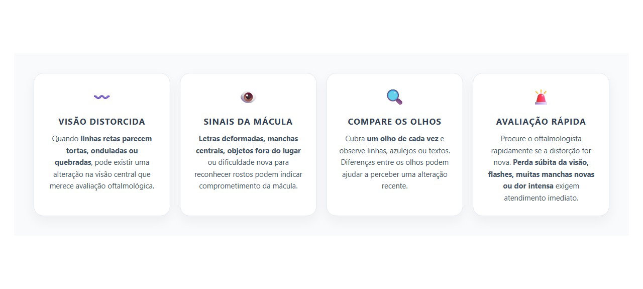 Linhas Retas Parecem Tortas? Esse Sinal Pode Indicar Alteração na Mácula
