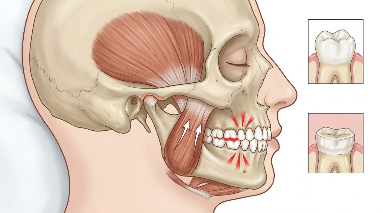 O bruxismo pode sobrecarregar a mandíbula e provocar desgaste dos dentes.