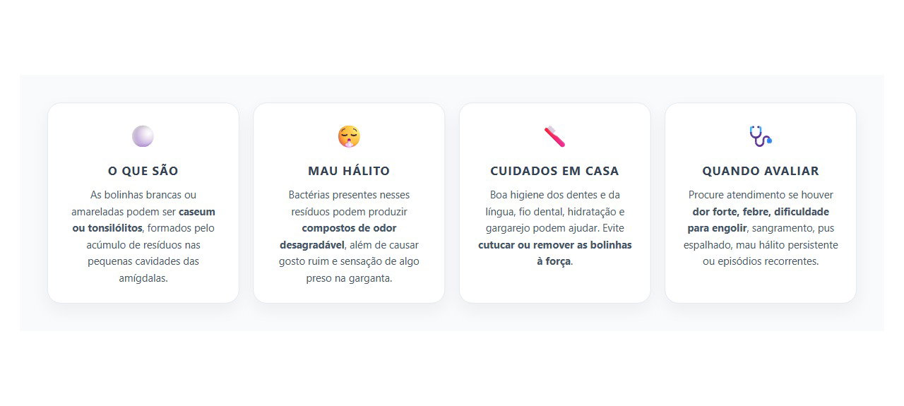 Bolinhas Brancas na Garganta e Mau Hálito: Pode Ser Caseum nas Amígdalas