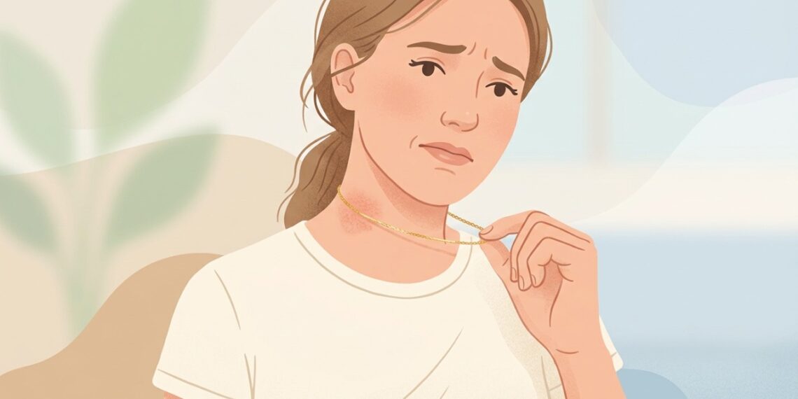 Acrocórdons no pescoço podem irritar quando prendem em correntes, roupas ou outros acessórios.