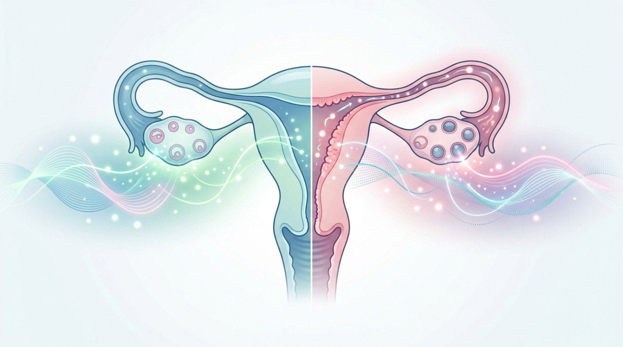 Oscilações hormonais da perimenopausa podem alterar a frequência e o fluxo menstrual.