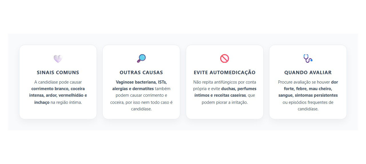 Corrimento Branco com Coceira: 4 Sinais de Candidíase e Quando Investigar