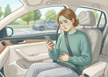 Olhar o celular durante a viagem pode piorar o enjoo causado pelo movimento.
