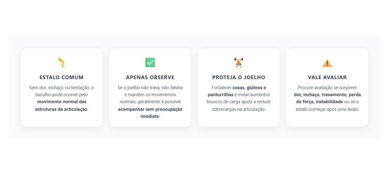 Joelho Estalando Sem Dor: Quando é Comum e Quando Merece Avaliação