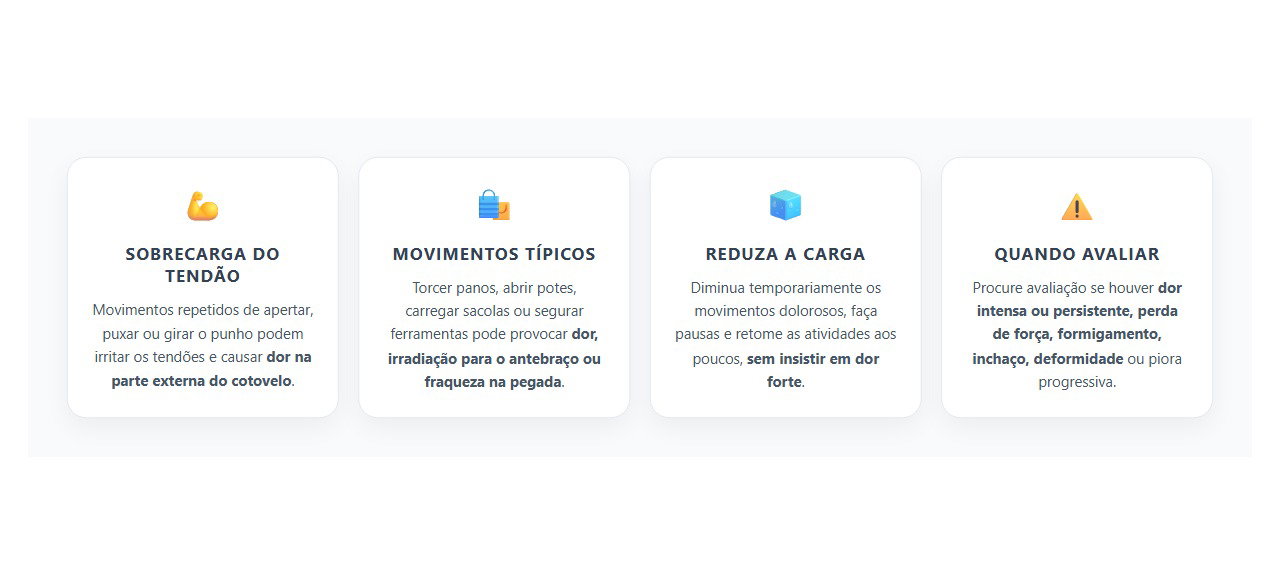 Dor no Cotovelo ao Torcer ou Segurar Peso: Sinais de Tendão Sobrecarregado