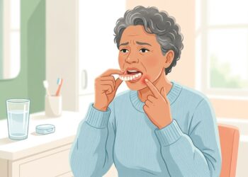 Prótese dentária mal ajustada pode pressionar a gengiva e provocar dor ou feridas.