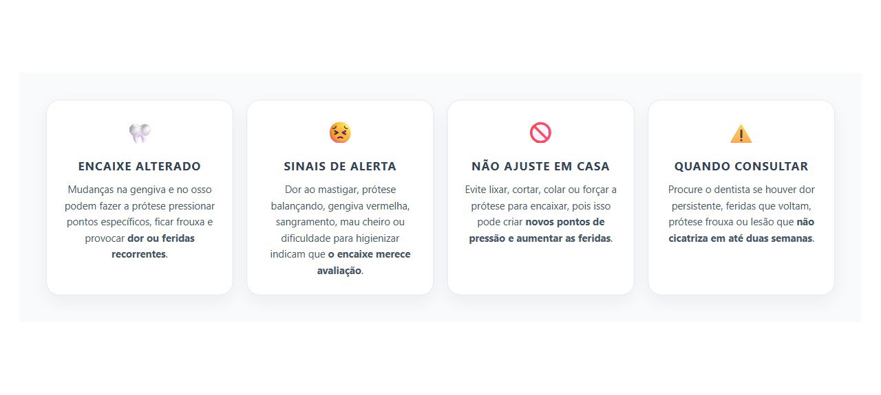 Prótese Dentária Machucando a Gengiva: Sinais de que o Ajuste Não Deve Esperar