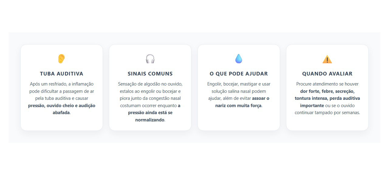 Ouvido Tampado Depois do Resfriado: Por Que a Pressão Pode Demorar a Passar