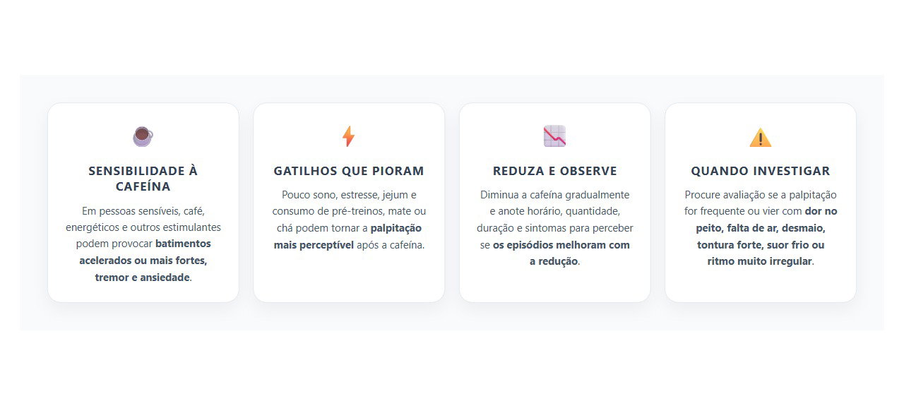 Palpitação Depois do Café: Quando Reduzir a Cafeína e Quando Investigar