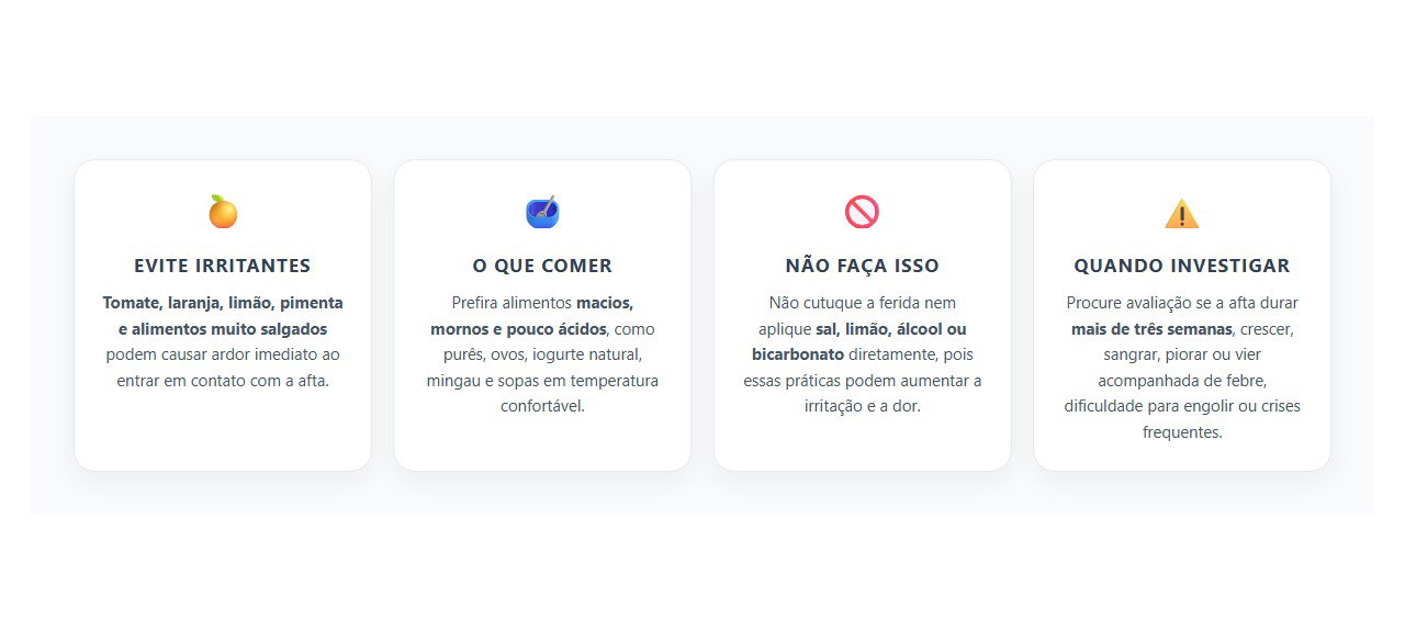 Afta Dói ao Comer? Alimentos que Podem Aumentar a Ardência