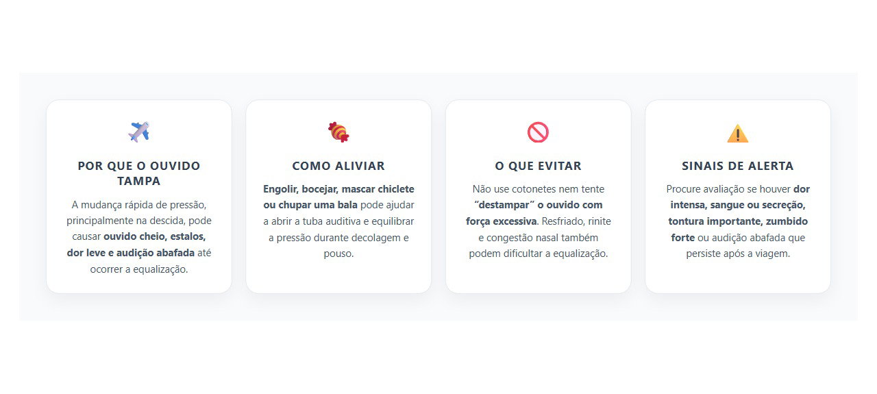 Ouvido Tampado no Avião: Como Aliviar a Pressão Durante o Voo