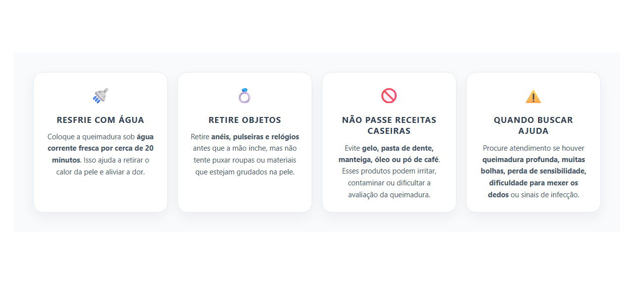 Queimou a Mão no Fogão? Água Corrente é a Primeira Medida