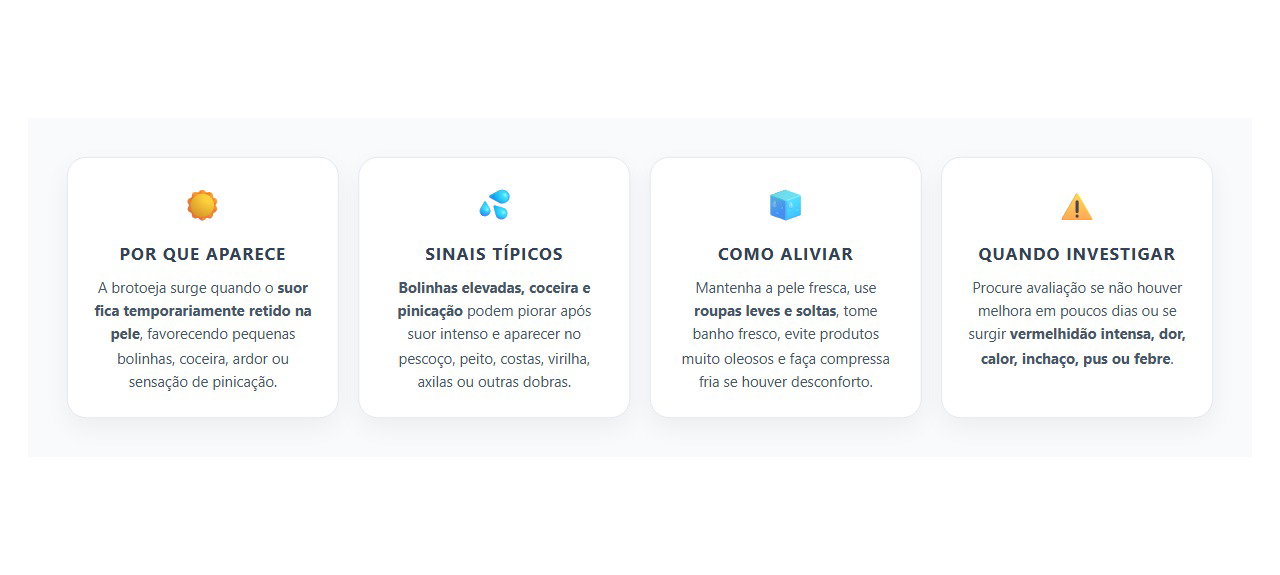 Brotoeja no Calor: Sinais de que o Suor Está Irritando a Pele