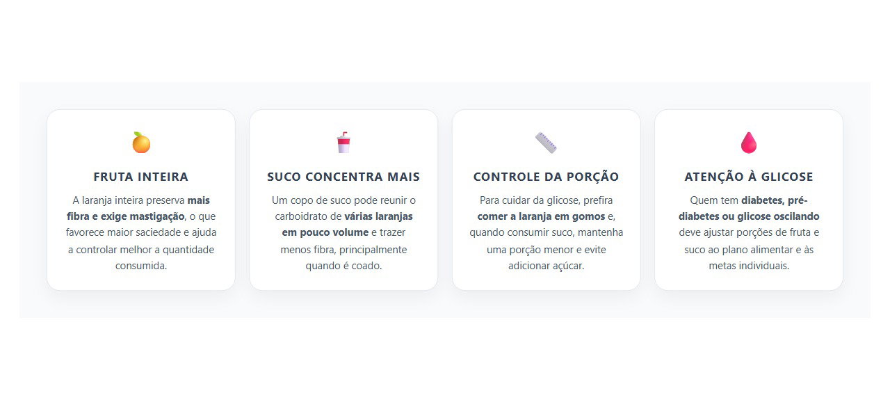 Laranja Inteira ou Suco: Qual é Melhor para Controlar a Glicose?