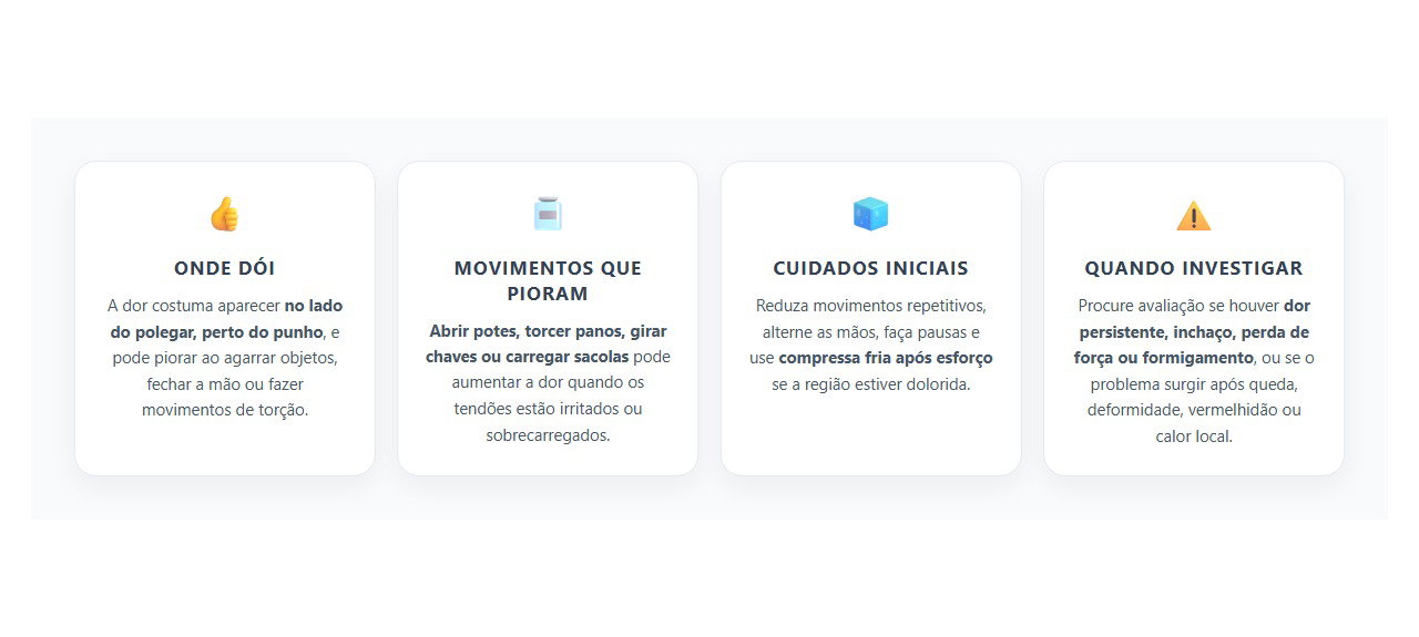 Dor no Lado do Polegar: Sinais de Sobrecarga dos Tendões do Punho