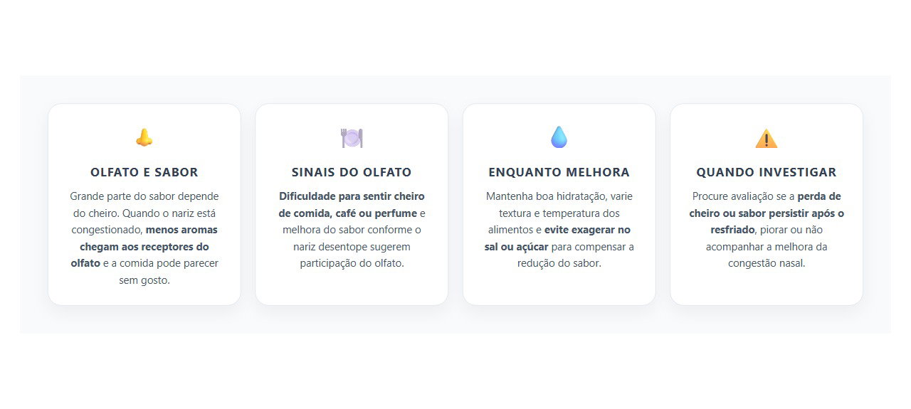 Comida sem Gosto Após Resfriado: O Olfato Pode Ser o Motivo