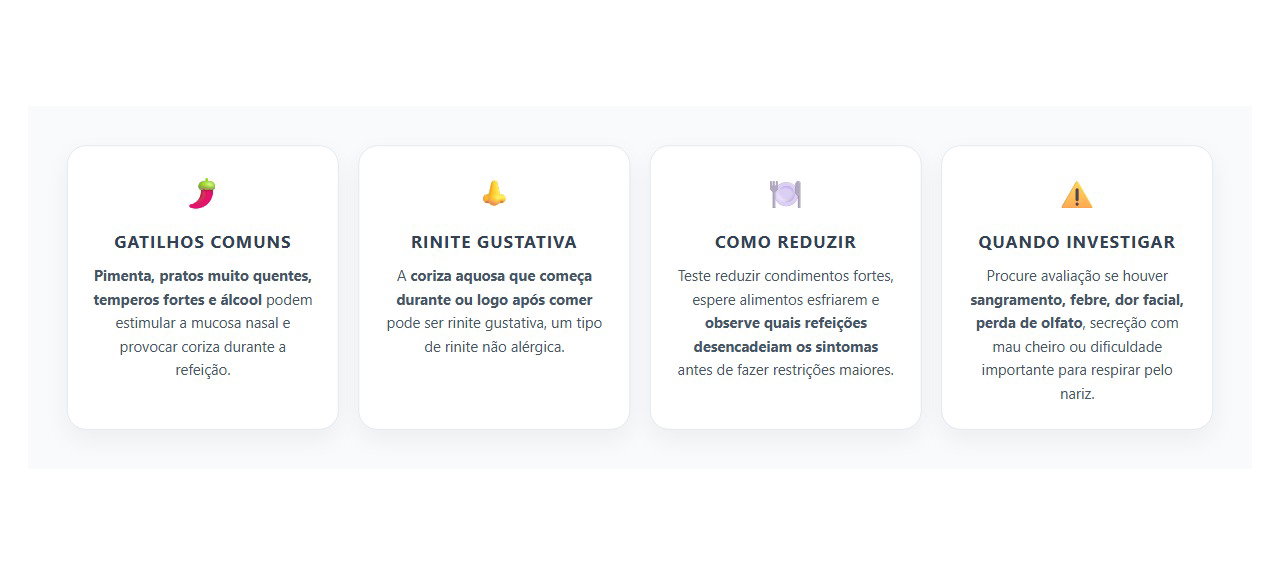 Nariz Escorrendo ao Comer: Pode Ser Rinite Gustativa, Não Alergia