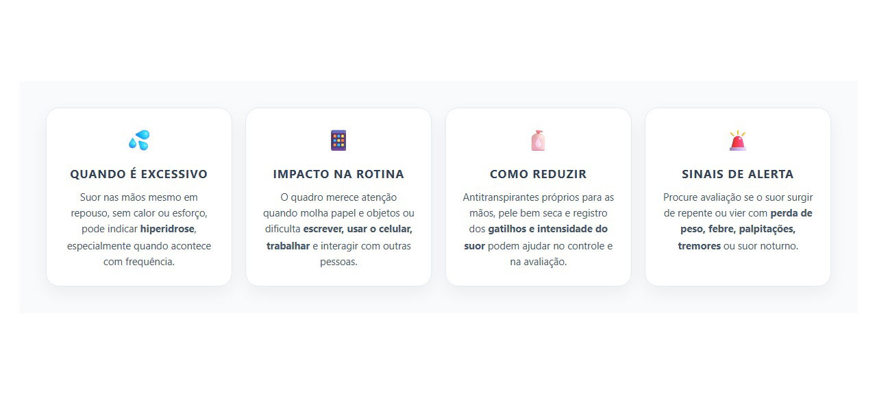 Mãos Suando Demais: Sinais de que Pode Ser Hiperidrose