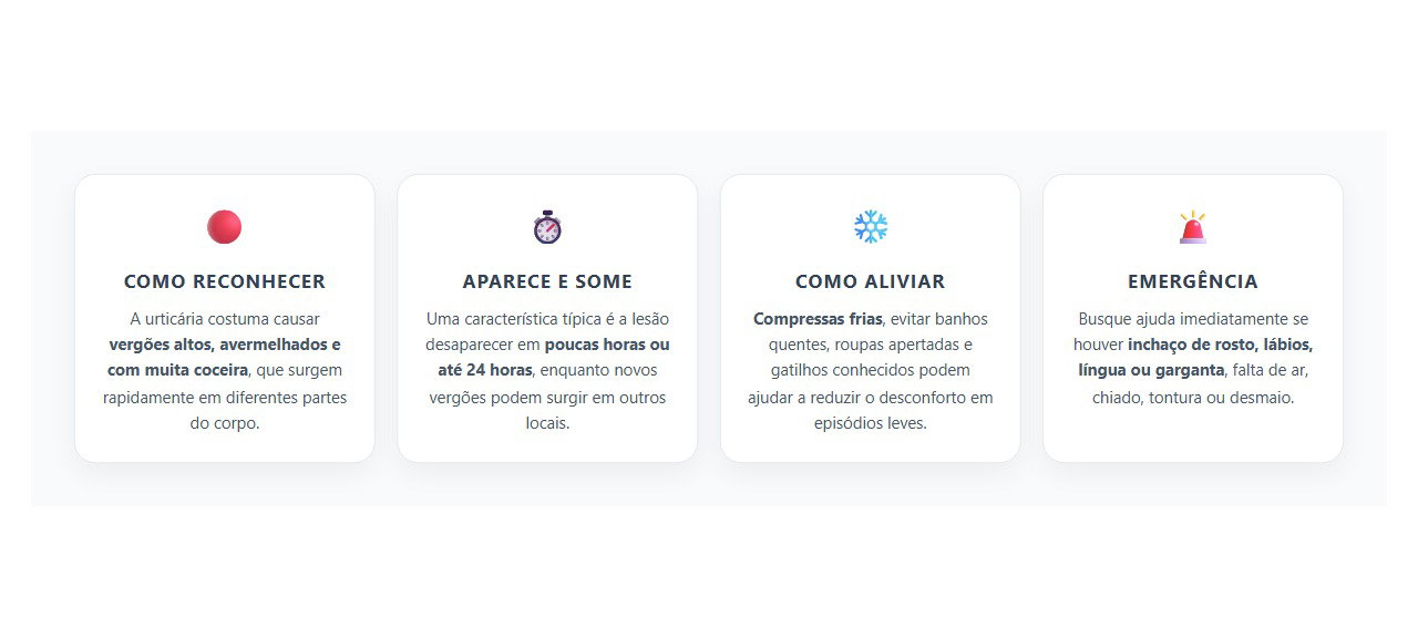 Urticária: Vergões que Coçam, Somem Rápido e Mudam de Lugar