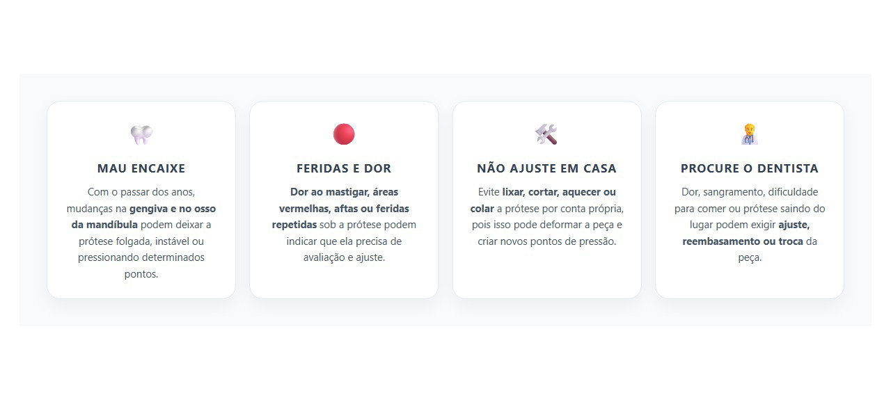 Prótese Dentária Machucando: 4 Sinais de que o Encaixe Pode Ter Mudado