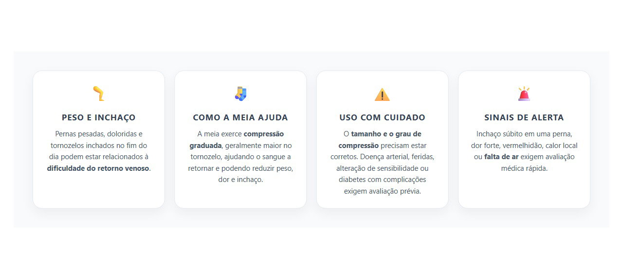 Meia de Compressão para Pernas Pesadas e Inchadas: Quando Pode Ajudar