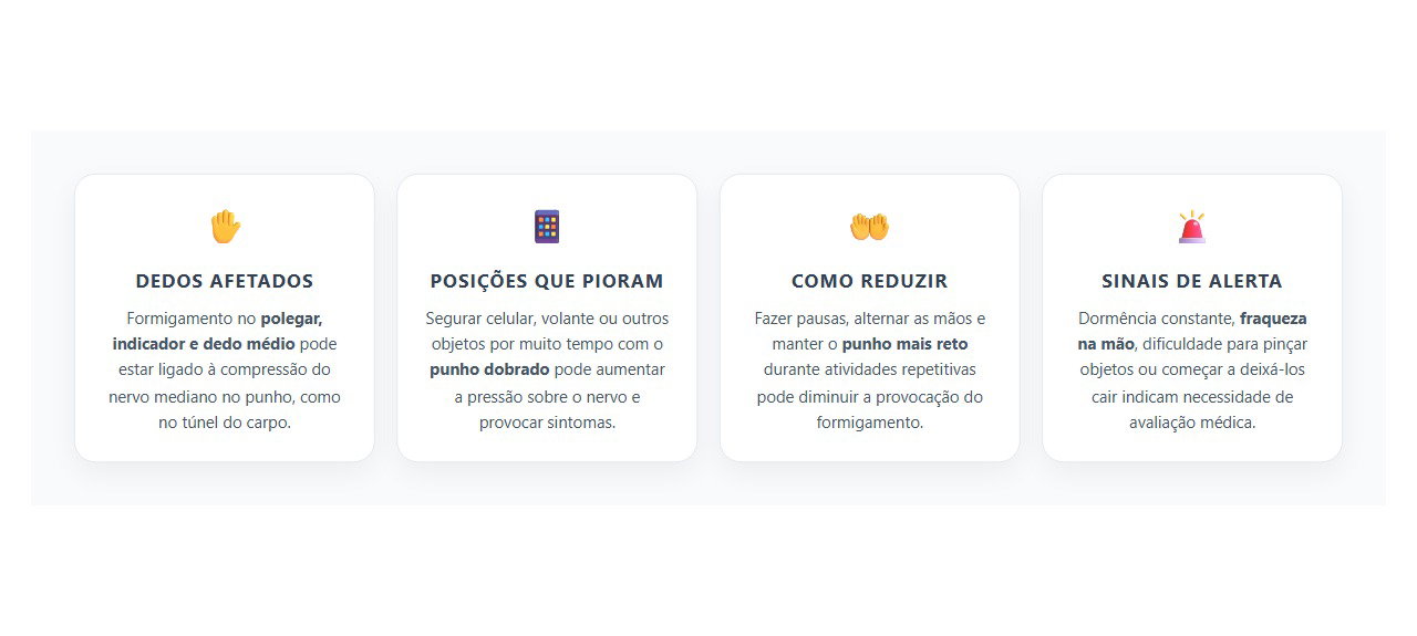 Formigamento no Polegar, Indicador e Dedo Médio: Pode Ser Túnel do Carpo