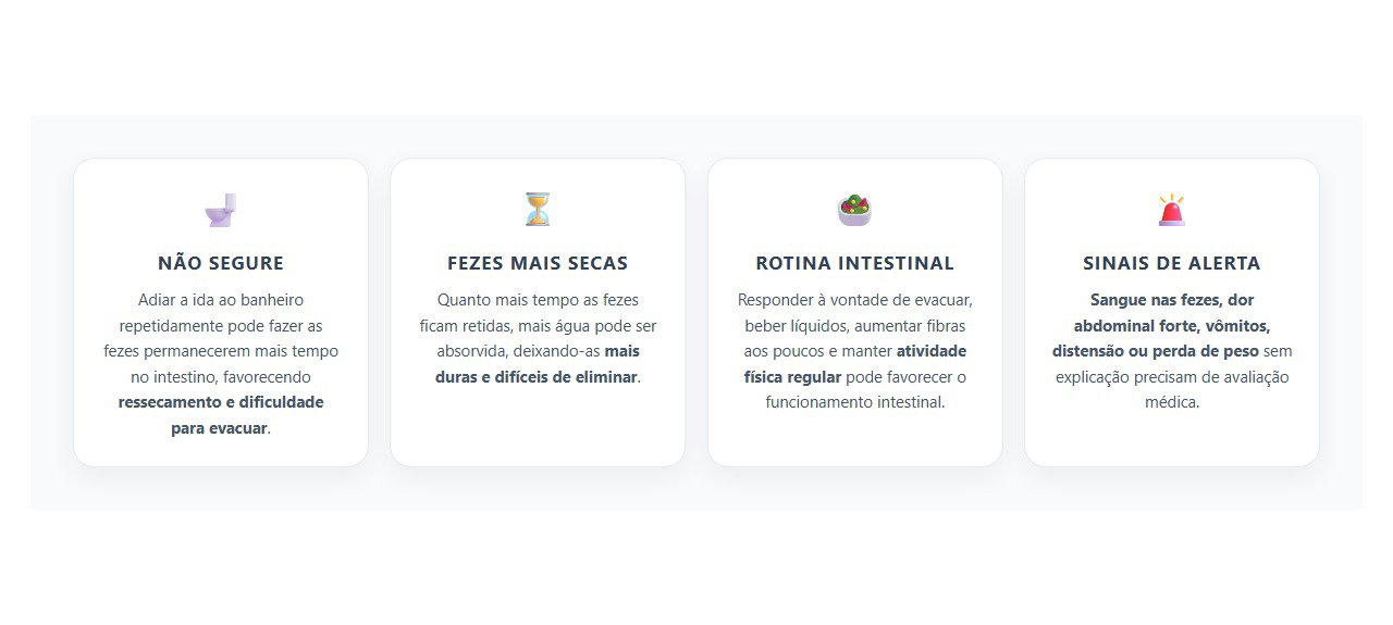 Segurar a Vontade de Evacuar Pode Prender Mais o Intestino