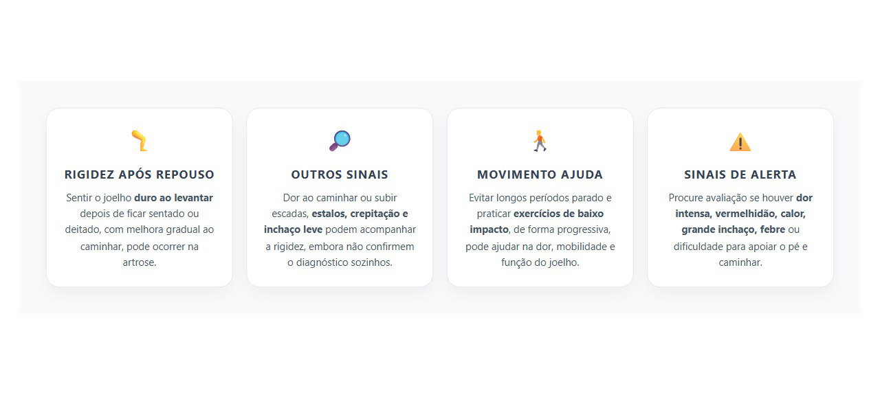Joelho Duro ao Levantar: Sinais que Podem Indicar Artrose