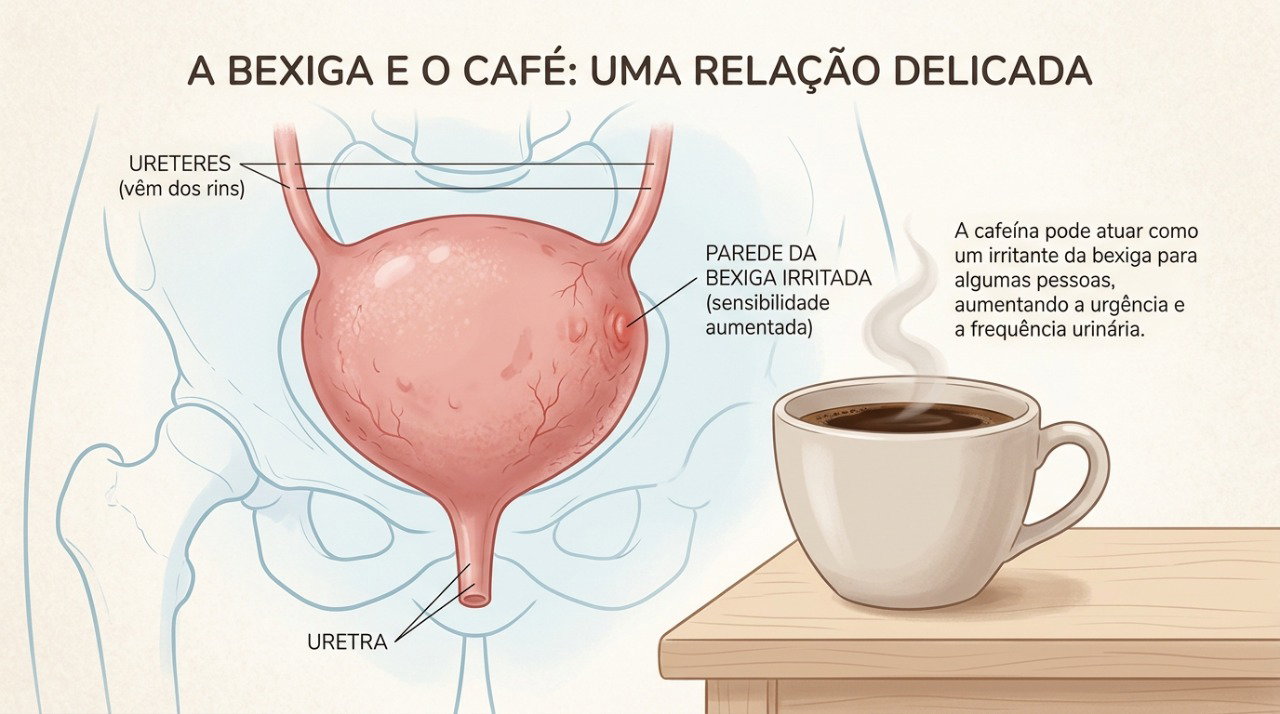 Reduzir a cafeína pode ajudar a aliviar a urgência urinária em algumas pessoas.