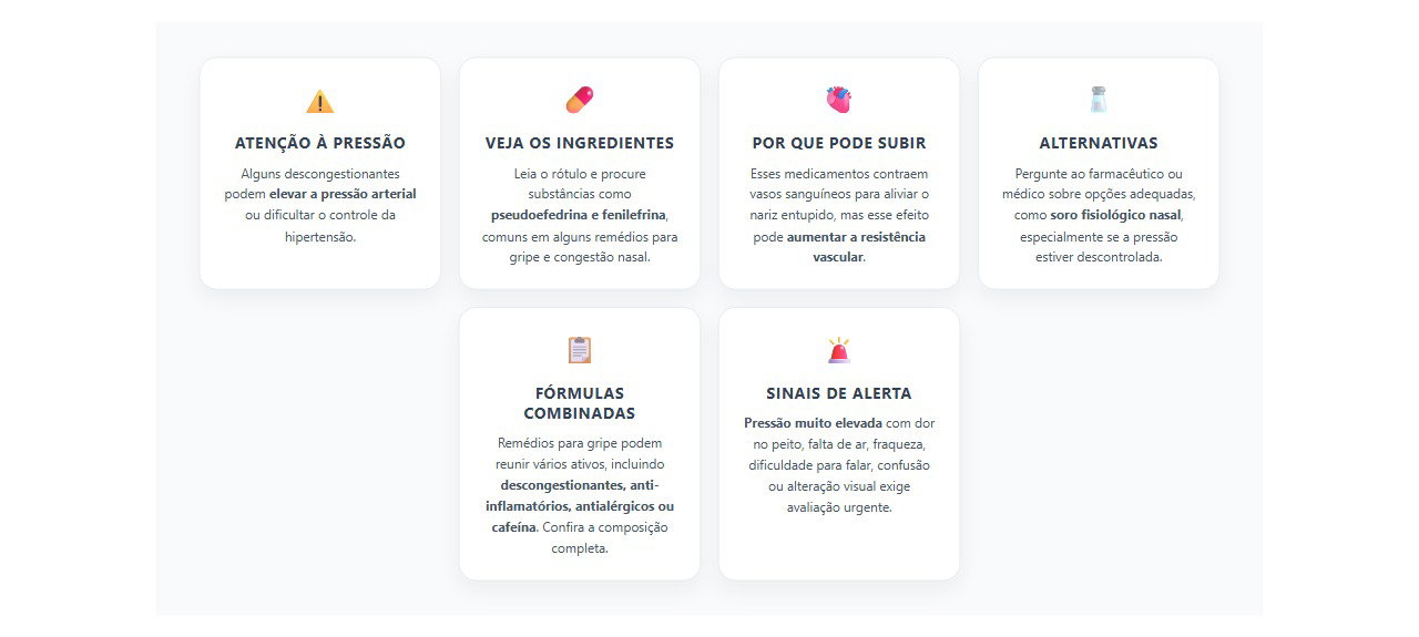 Pressão Alta e Descongestionante: Cuidados ao Tratar Gripe e Nariz Entupido