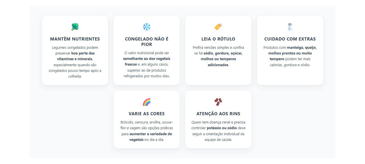 Legumes Congelados Podem Ser Tão Nutritivos Quanto os Frescos