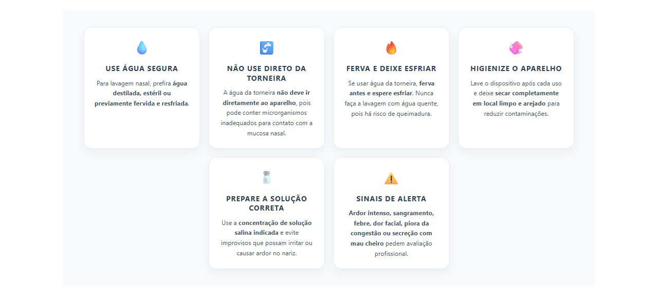 Lavagem Nasal Segura: Por Que Não Usar Água da Torneira Direto no Aparelho
