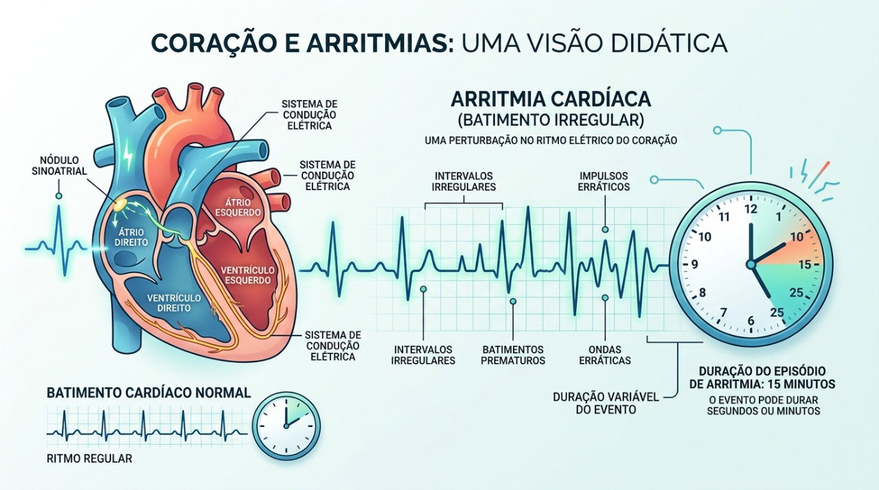 Registrar a duração e o padrão das palpitações pode ajudar na investigação do ritmo cardíaco.