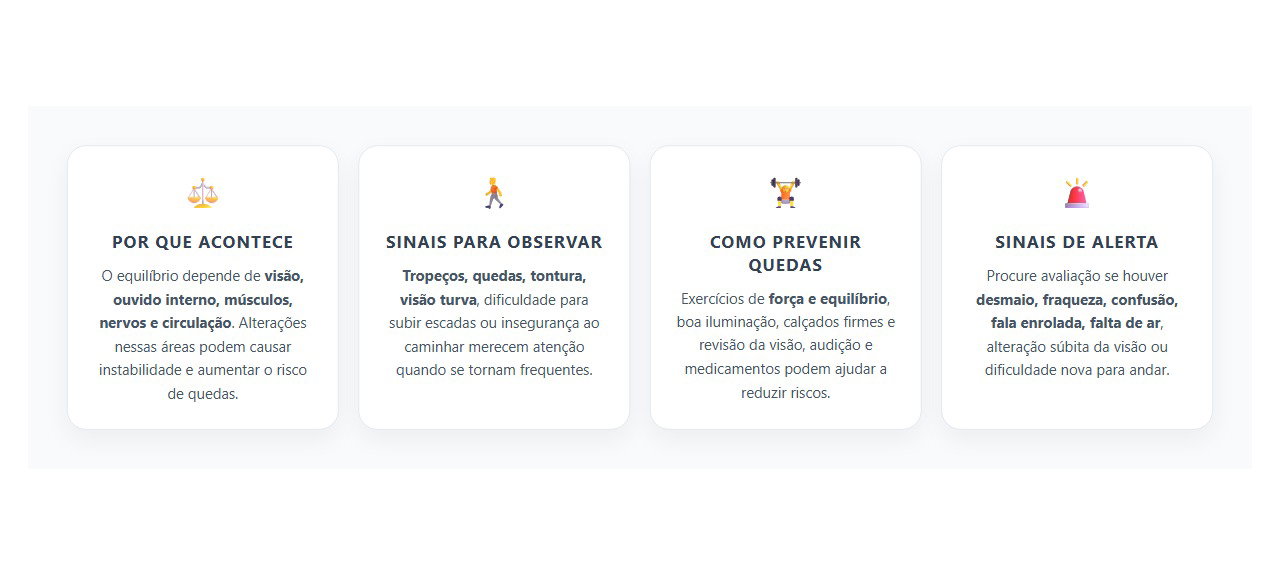 Perda de Equilíbrio: Quando a Instabilidade Não Deve Ser Atribuída Apenas à Idade