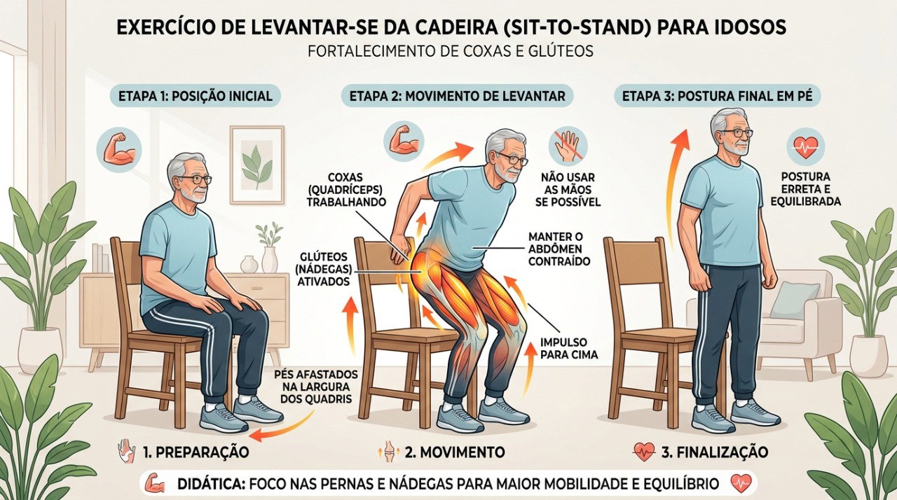 Exercícios de fortalecimento podem ajudar a preservar a força das pernas e a autonomia.