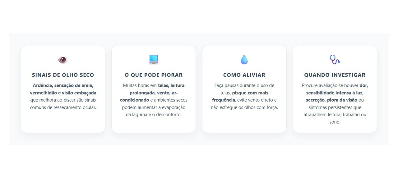 Olhos Ardendo e Sensação de Areia: Sinais Comuns de Ressecamento Ocular