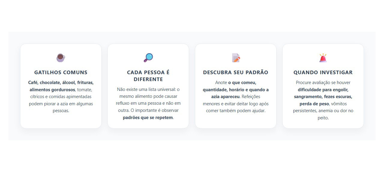Azia e Refluxo: Como Identificar os Alimentos que Disparam Seus Sintomas