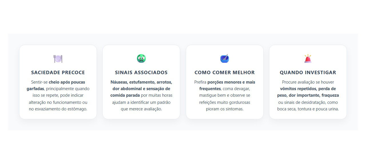 Saciedade Rápida: Quando Ficar Cheio com Pouca Comida Merece Investigação