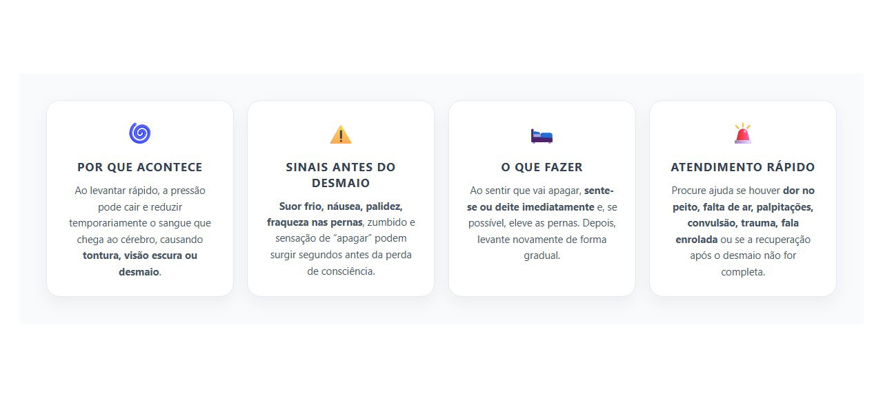 Desmaio ao Levantar: Quando a Queda de Pressão Merece Investigação