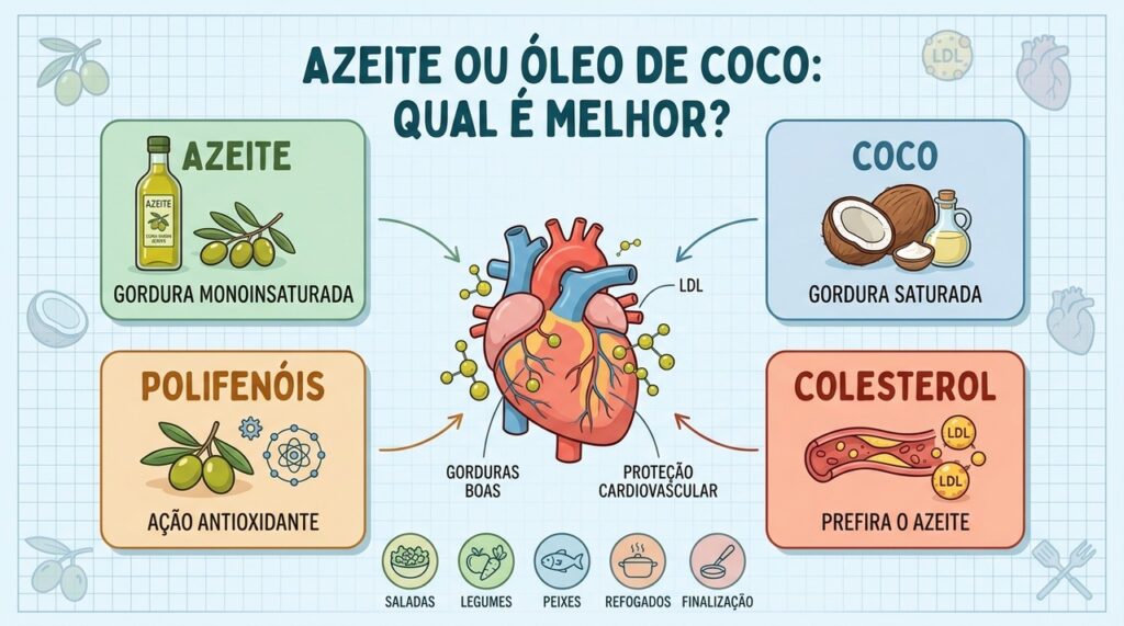 Azeite extravirgem é a escolha mais favorável para o coração quando usado com moderação.