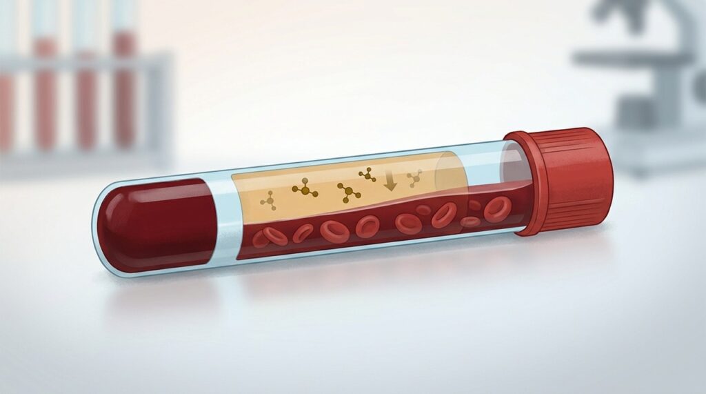 Hemograma e ferritina ajudam a identificar anemia e estoques reduzidos de ferro.