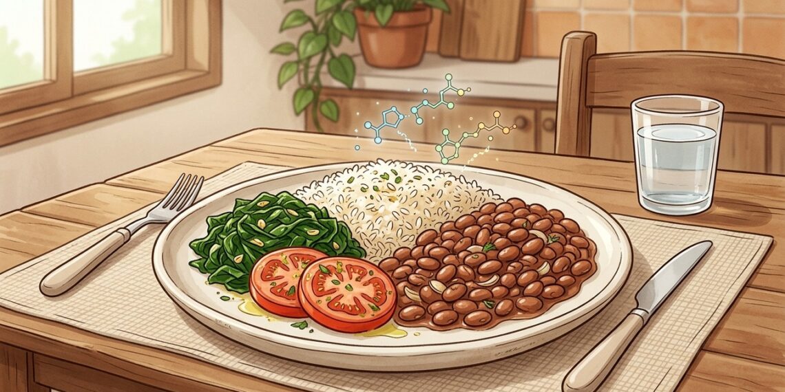 A dupla brasileira combina aminoácidos complementares em uma refeição simples e nutritiva.