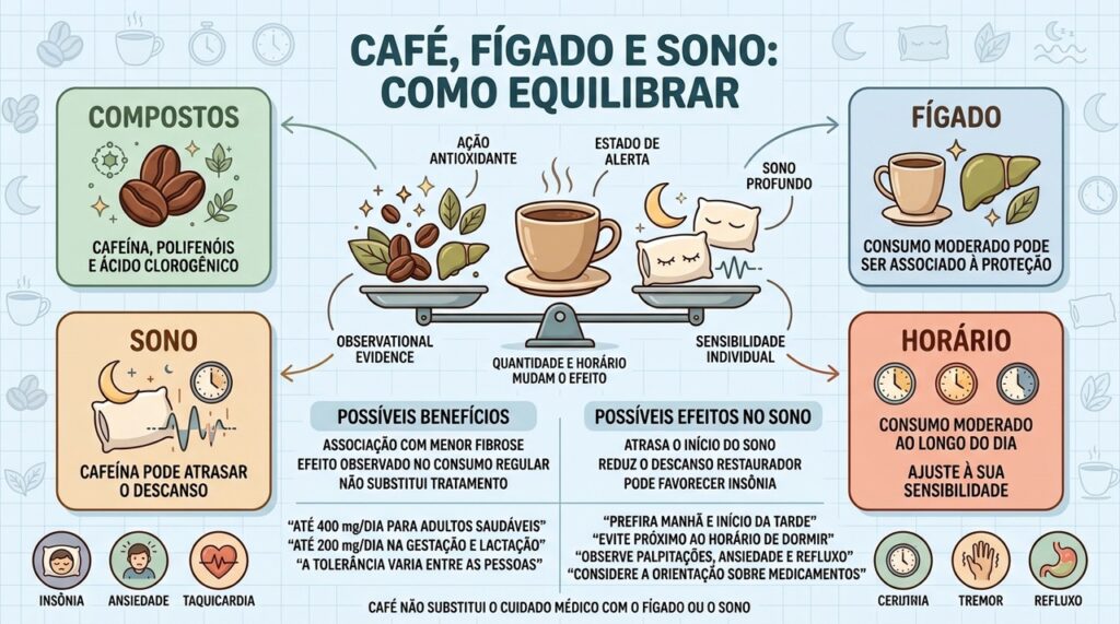 Compostos, fígado, sono e horário explicam os efeitos do consumo de café.
