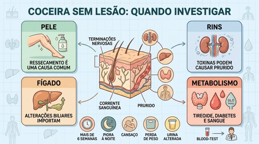 Rins, fígado, tireoide e metabolismo estão entre as causas sistêmicas possíveis.