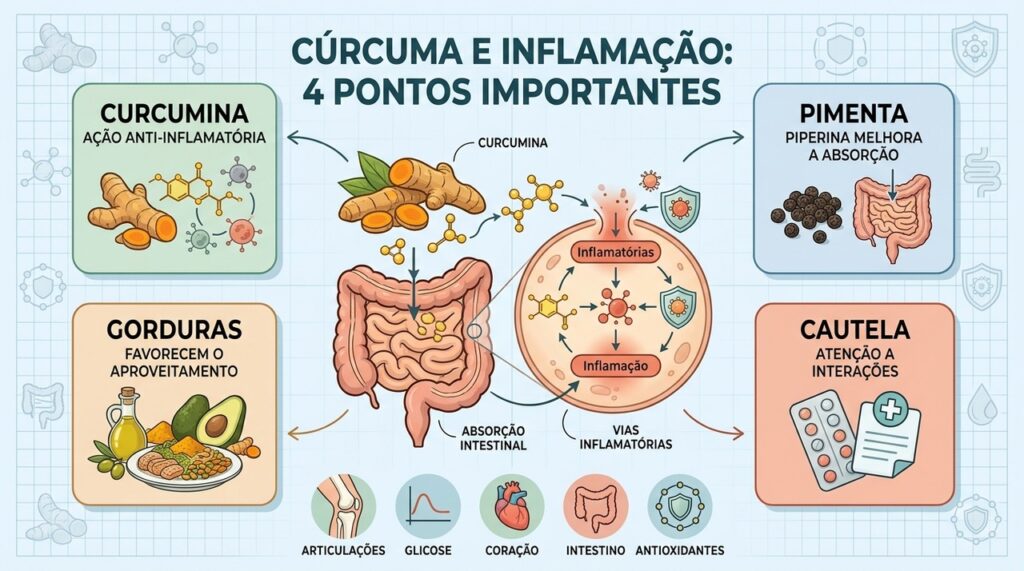 Curcumina, pimenta, gorduras e cautela definem o uso mais consciente da cúrcuma.
