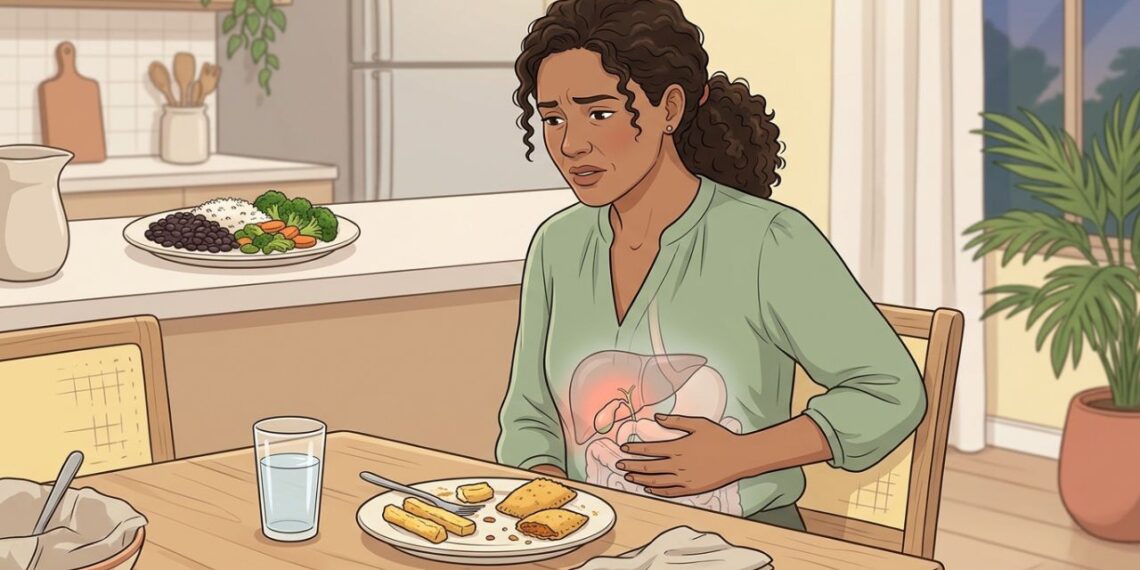 Dor no lado direito da barriga depois de comer e suas causas