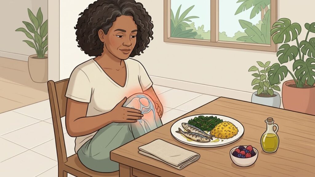Alimentos anti-inflamatórios podem ajudar a reduzir dor, rigidez e desconforto articular.